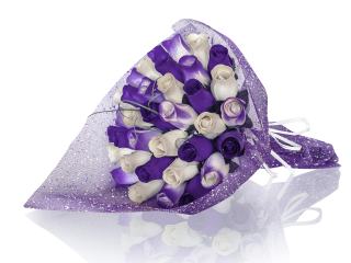 БУКЕТ ДЪРВЕНИ РОЗИ "VIOLET"