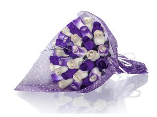 БУКЕТ ДЪРВЕНИ РОЗИ "VIOLET"